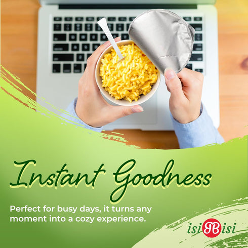 100% isiBisi Gluten-Free SpeedyPasta Cheese Pasta Cups - Microwavable-Ready Baby Rigatoni Noodles, Non-GMO, Made