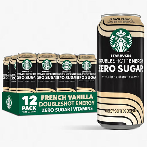 Starbucks Doubleshot Zero Sugar Coffee Energy Drink, French Vanilla, 15 fl oz