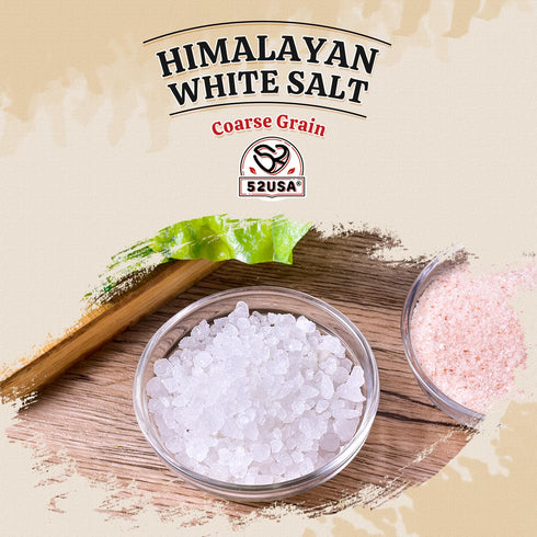 52USA 16 oz (1 (Pack 1) Himalayan White Salt, Coarse Salt Pound), Salt for Grinder Refill, Non-GMO, All Natural Sea