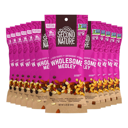 Second Nature Wholesome Medley Trail Mix - 12 Count, 2.25 oz Individual