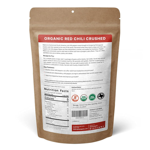 4 lbs SPICY ORGANIC Crushed Red Pepper Flakes - Robust Chili Peppers Seasoning Spice - USDA Organic, Kosher, Non-GMO