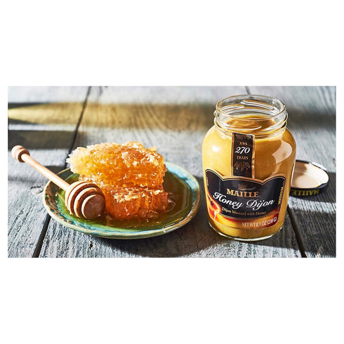 8.11 (Pack 6) Maille Mustard Honey Dijon for Vinaigrettes, Glazed Vegetables, and Chicken Recipes Gourmet Dijon mustard