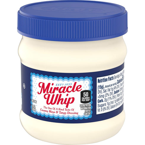 Miracel Whip 8oz 0.5 Miracle Whip Miracle Whip Mayonnaise, jar, Pound