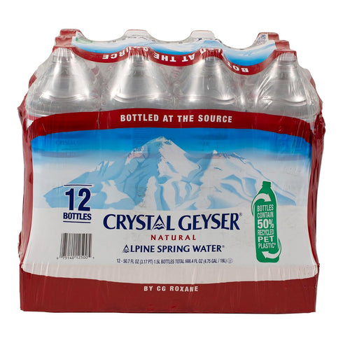 Crystal Geyser Natural Alpine Spring Water, Drinking Water Bottled at the Source,