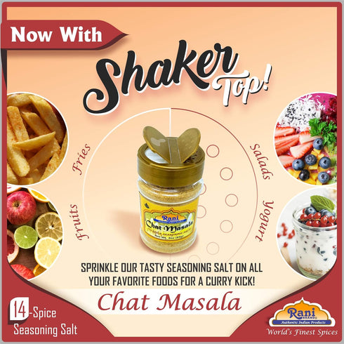 Rani Chat Masala (14 Spice Seasoning Salt), Tangy Indian Seasoning, 4.5oz (127.5g) PET Jar, All Natural, No MSG, Vegan,