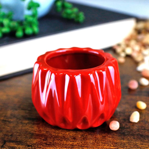 2 4 6 Inches Live Lucky Bamboo Stalk Arrangement in Round Red Ceramic Planter - and Lucky Bamboo Indoor Potted House