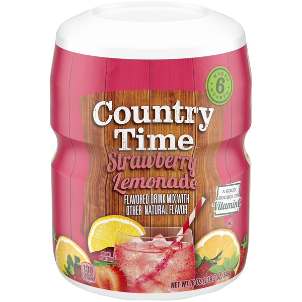 Country Time Strawberry Lemonade Naturally Flavored Powdered Drink Mix 1 Count 18
