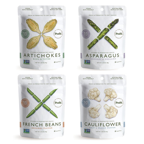 POSHI Marinated Vegetables Variety Pack | Asparagus, French Beans, Cauliflower, Artichoke |