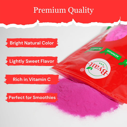 16 Oz, Byait Freeze Dried Dragon Fruit Powder Fine Pitaya Powder for Food Coloring, Baking, Smoothies, Drinks, Ice