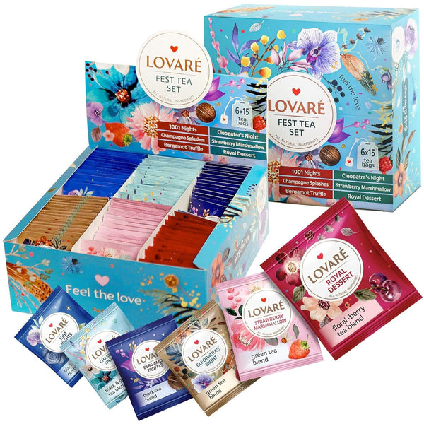 LOVARE Black and Green Tea Bags Variety Pack - Made in Ukraine