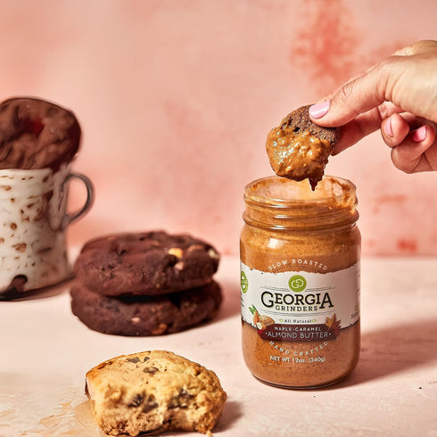 12 (2 Pack) Georgia Grinders Hazelnut & Maple-Caramel Almond Butter Gourmet Spread, Vegan Friendly, Non-GMO, No Added