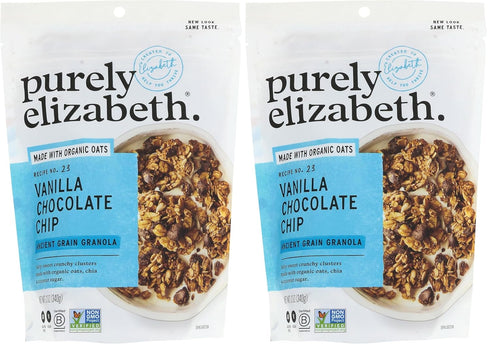 Purely Elizabeth Granola Vanilla Choc Chip 12 OZ (Pack of 2)
