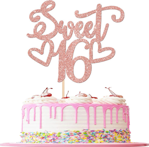 1 PCS Sweet 16 Cake Topper Cheers to 16 Years Old Teenager