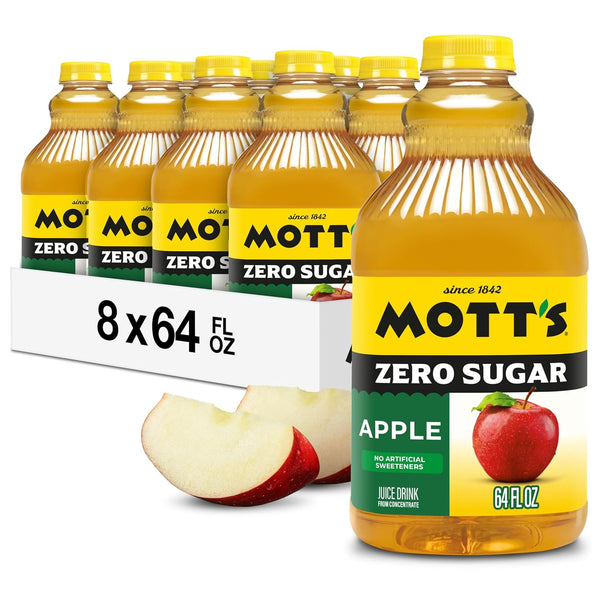Mott's Zero Sugar Apple Juice Drink, 64 fl oz Bottle (Pack of