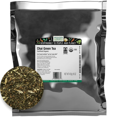 Frontier Co-op Organic Chai Green Tea, 1-Pound Bulk, Robust Combination of Green