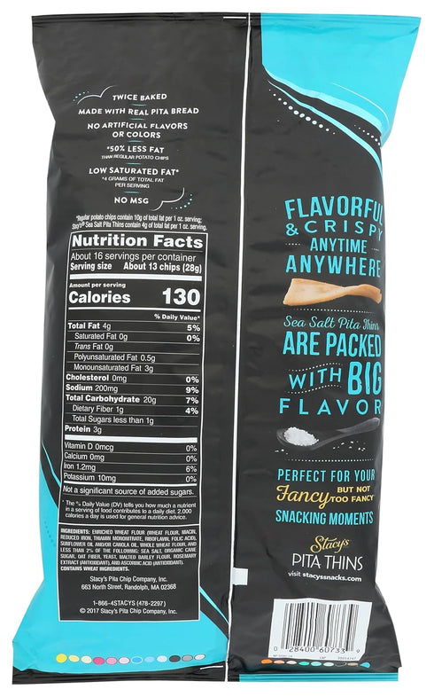 Stacys Snacks 15.6 , Sea Salt Pita Thins, Ounce