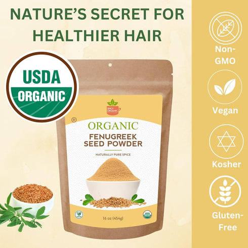SPICY ORGANIC Fenugreek Powder, 8 OZ, USDA Certified Organic, Freshly Ground Indian Spice for Cooking