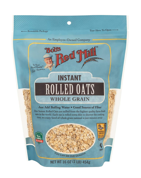 16oz (Pack 4) Bob's Red Mill Instant Rolled Oats, of - Non GMO, Whole Grain, Vegan, Kosher