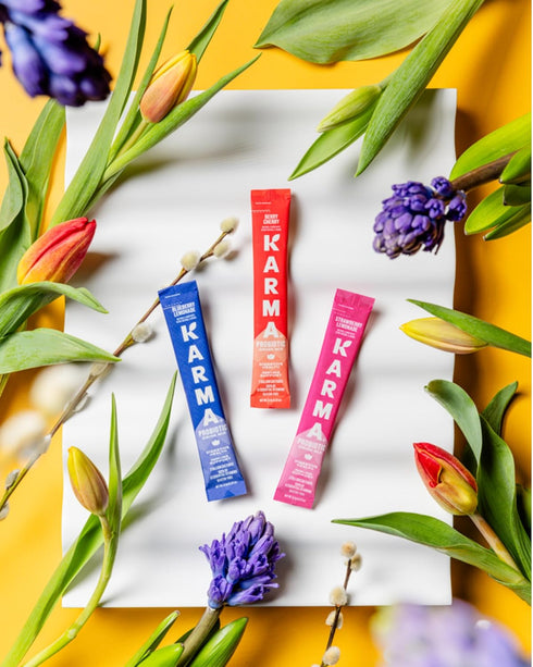 Packet 6 Pack, Immune Karma Probiotic Hydration - Blueberry Lemonade Powder Drink Mix Stick - On-The-Go & Gut Health