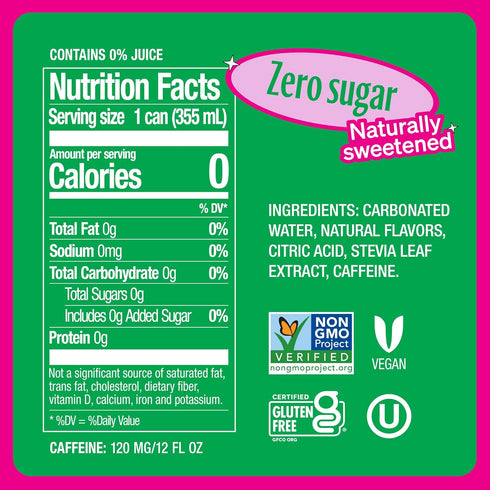 12 Zevia Zero Sugar Energy Drink, Watermelon, Ounce Can