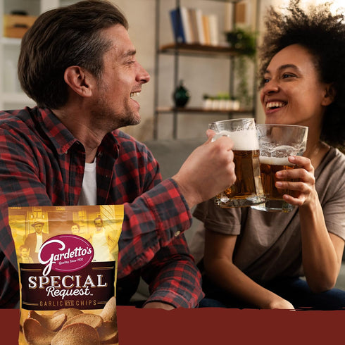 Gardetto's 8 oz (Pack 12) Special Request Garlic Rye Chips, Snack Bag