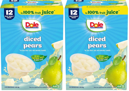 Dole Diced Pears in 100% Juice - Dole Fruit Bowls Snacks -