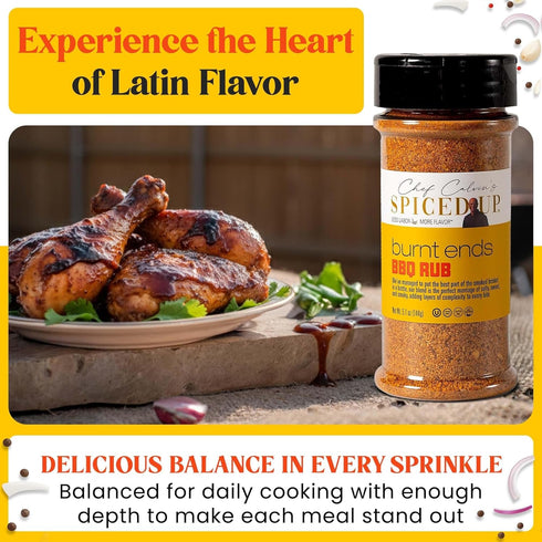 100% 5.1 oz Burnt Ends BBQ Rub Seasoning for Beef, Chicken & Seafood | Bold Smoky Dry Steak Rub for Grilling - Sweet