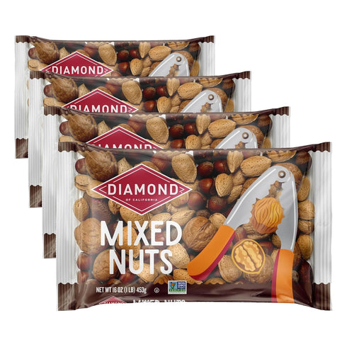 Diamond of California In-Shell Mixed Nuts, 16.0 oz. Bag (Pack of 4)