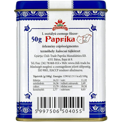 (50g/1.76oz) Hungarian sweet paprika in metal container, imported from Hungary