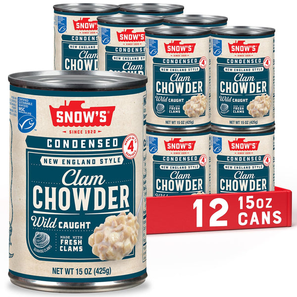Snow's Condensed New England Clam Chowder, 15 oz Can (Pack of 12)