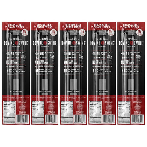 10 Packs 2 Bovine & Swine All-Natural Gourmet Craft Beef Snack Sticks | of | Wyoming Jerky Sticks, High Protein