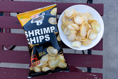 3 Pack 2 oz Kinjirushi Authentic Japanese Curry Shrimp Chips, of Bags, Crispy Asian Snack, Mild Curry Flavor, Product