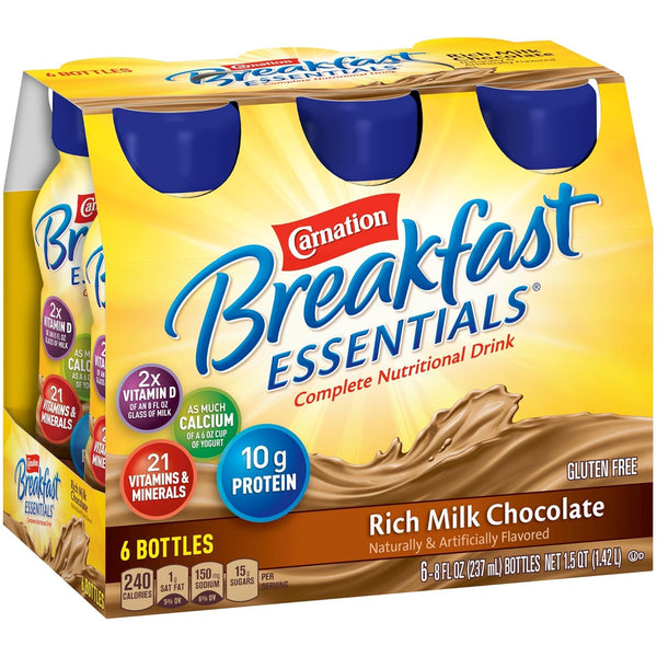 Carnation Breakfast Essentials Rich Milk Chocolate Nutritional Drink 6 Count 8 fl.