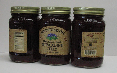 The Dutch Kettle 2- 19 0z Muscadine Jelly jars