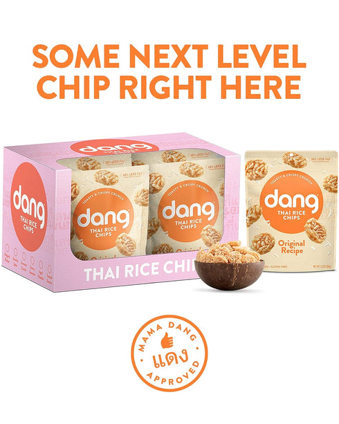 30% 3.5 oz Dang Thai Rice Chips Original, Vegan, Gluten Free Crisps, Non GMO, Healthy Savory Snacks, Made with Whole