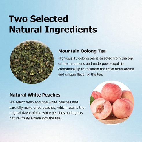 HANFANGLING White Peach Oolong Tea, Refreshing, Caffeine Alternative, Fresh Sweetness of White Peach and Aromatic Taste