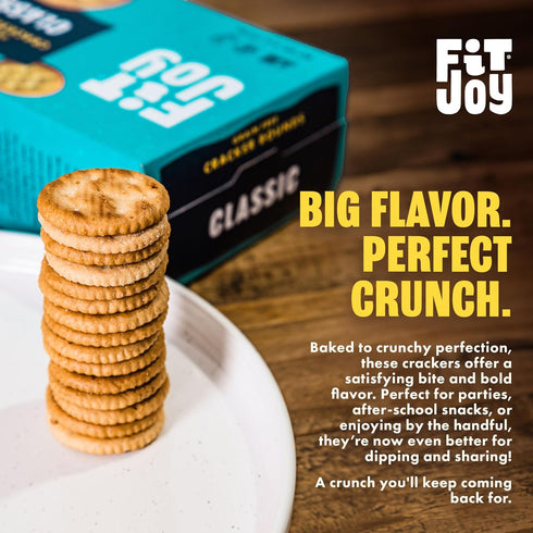 3-Pack, 7 Oz FitJoy Grain Free Crackers in Classic (Salt) Flavor - Round Party Crackers without Gluten, Non-GMO Project