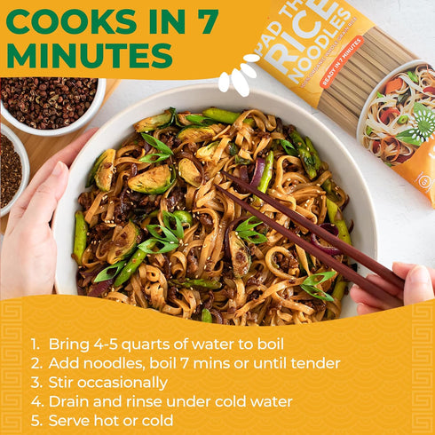 Lotus Foods Organic Brown Rice Pad Thai Noodles - Asian Style Noodles for Stir Fry, Gluten Free, Vegan, Whole Grain,