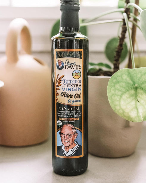 16.9 Oz, Papa Dave's Certified USDA Organic Extra Virgin Olive Oil, Contains Polyphenol First Cold Pressed