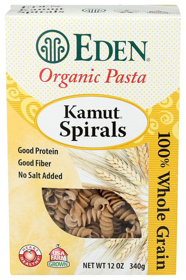 Eden Organic Kamut Spirals, 12 oz, 100% Whole Grain, Fusilli, Macaroni Cut,