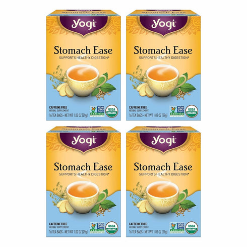Yogi Tea Stomach Ease - 16 Bags per Pack (4 Packs) -
