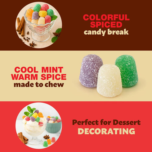 2 Spice Drops Pound Bag | Spiced Gum Drops Candy in Assorted Flavors | Old Fashioned Holiday Candy | Spearmint