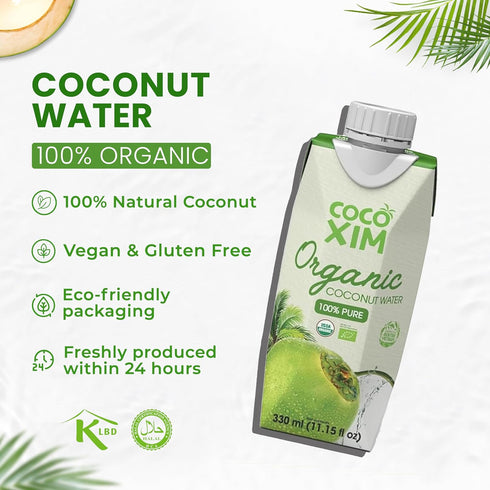 11 oz (Pack 12) 100% COCOXIM Ready to Drink Organic Coconut Water - of | Zero Added Sugar| Natural & Fresh