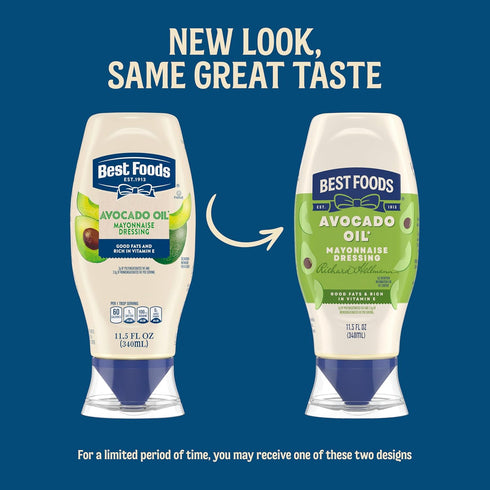 11.5 Oz Best Foods Mayonnaise Dressing Avocado Oil Simple Pleasure with Good Fats, Rich in Vitamin E Fl