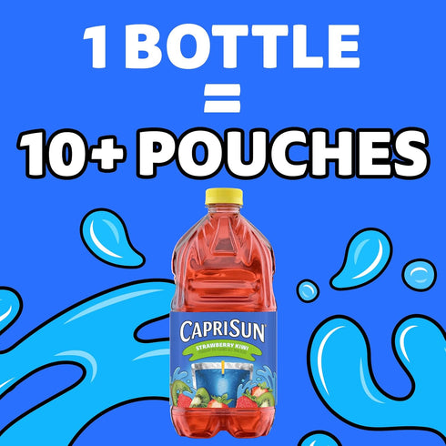 64 oz Capri Sun Strawberry Kiwi Flavored Juice Drink Blend from concentrate with other natural flavors, Bottle