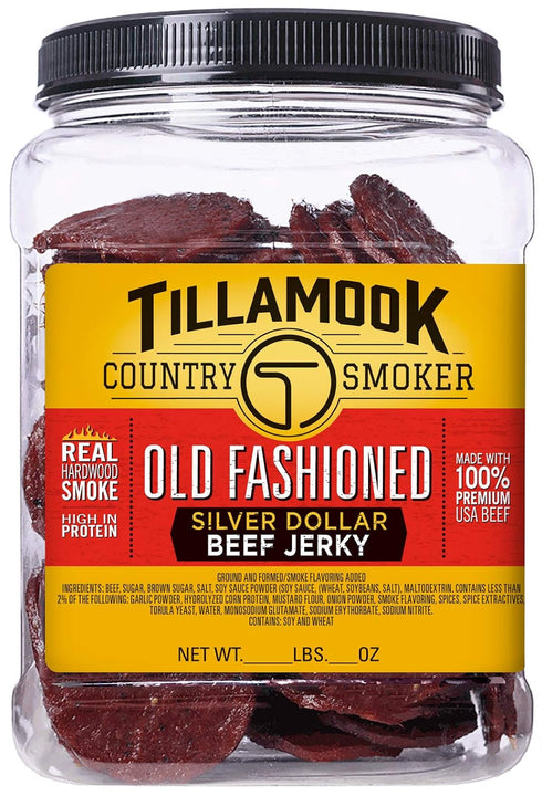 Tillamook Country Smoker (13 (15.2 20 Count) Real Hardwood Smoked Silver Dollar Beef Jerky, Old Fashioned Ounce)