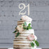 21 Cake Topper, Premium Silver Metal, 21st Birthday Party Sparkly Rhinestone Decoration, Great Centerpiece