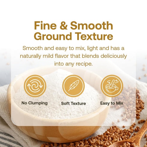 2lbs Quay Naturals Organic Buckwheat Flour, | Gluten-Free, Non-GMO, Vegan | USA Grown, Stone-Ground | Rich Nutty Flavor
