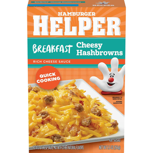 (5.5 oz 12 Pack) in3 Hamburger Helper BREAKFAST Cheesy Hashbrowns Meal - No Artificial Flavors, Ready Easy Steps, Quick