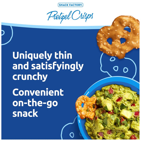 1 Oz 10 Snack Factory Pretzel Crisps, Original, Snack Bags, Ct